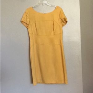 Super flattering yellow Tahari work dress